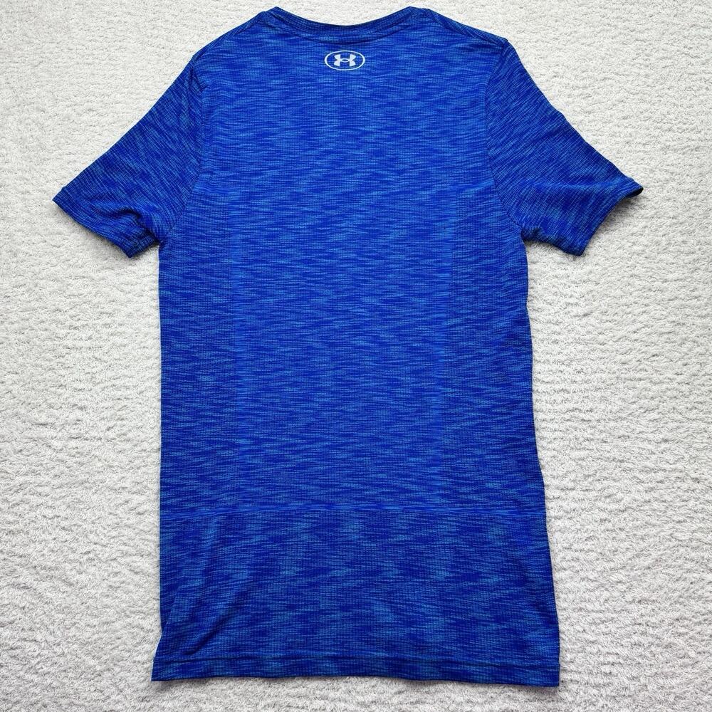 Under Armour The Seamless Tee Men's Sz M Blue Fitted Crew Neck T-Shirt Athletic - Picture 7 of 8